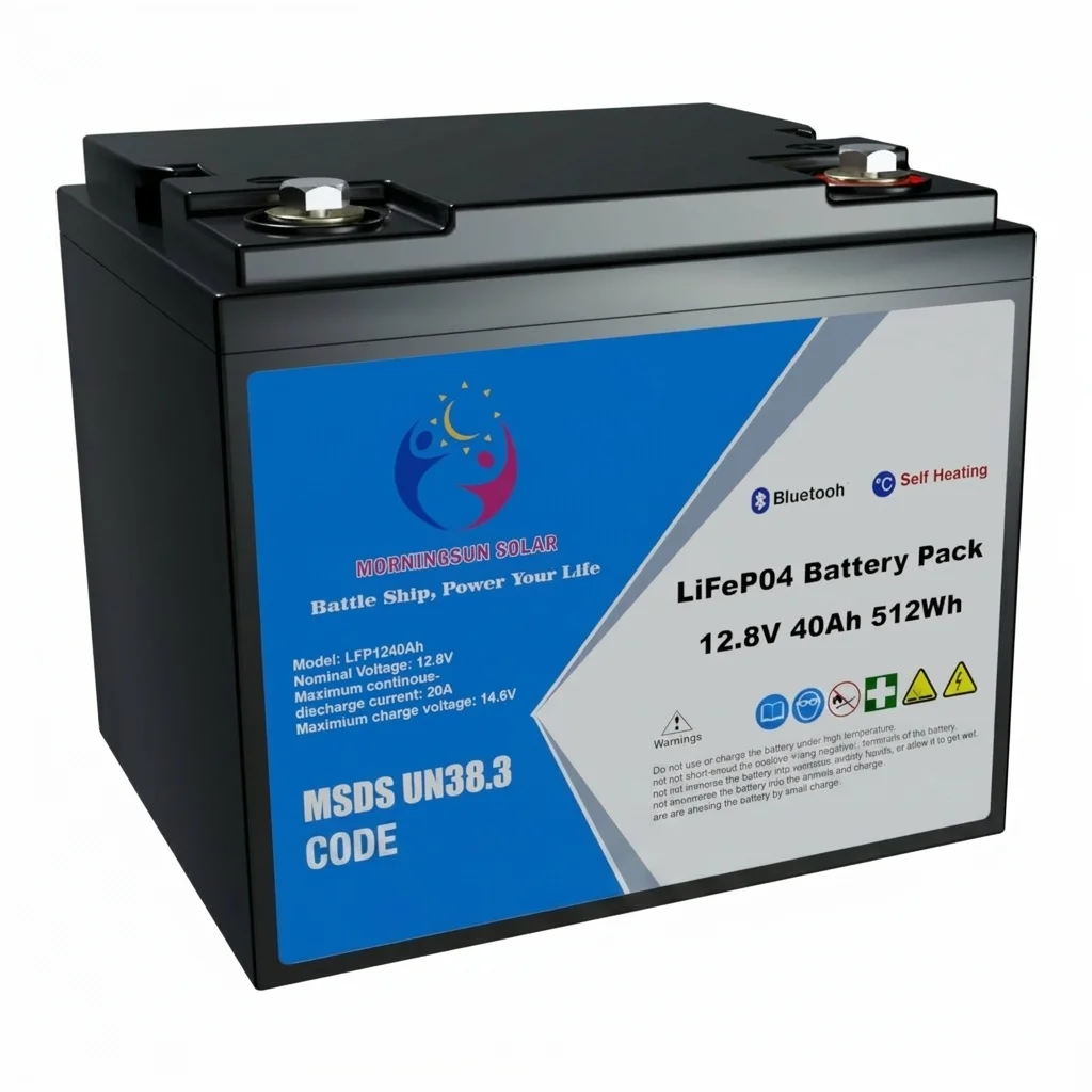 Batería de litio 40ah 12.8V LiFePO4 Morningsun Solar