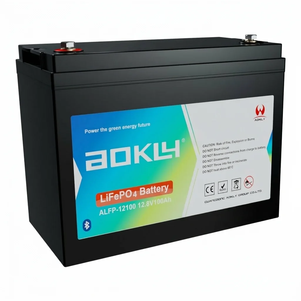 Batería de litio 100ah 12.8V LiFePO4 Aokly con conexión BTH