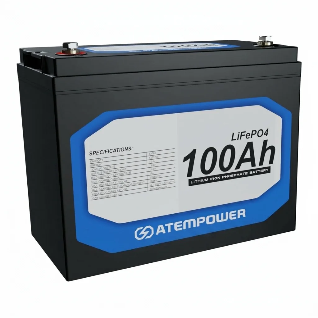 Batería de litio 100Ah 12.8V LiFePO4 ATEM POWER