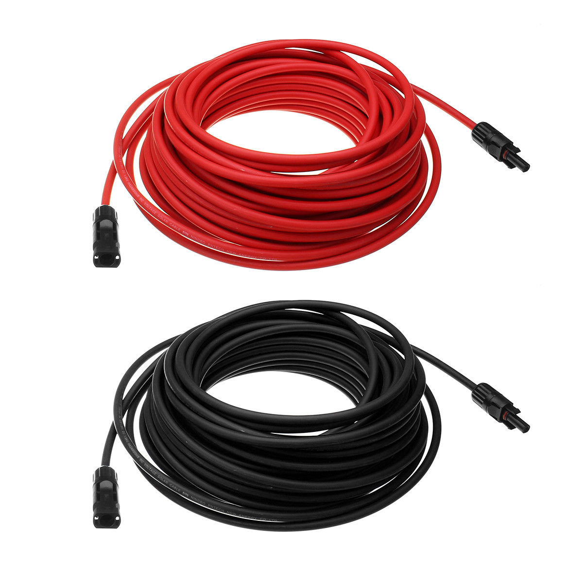 Extensión de cable solar de 20 metros con terminales MC4 macho-hembra instalados